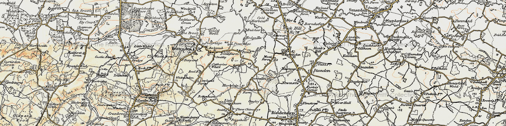 Old map of Buckhurst in 1897-1898