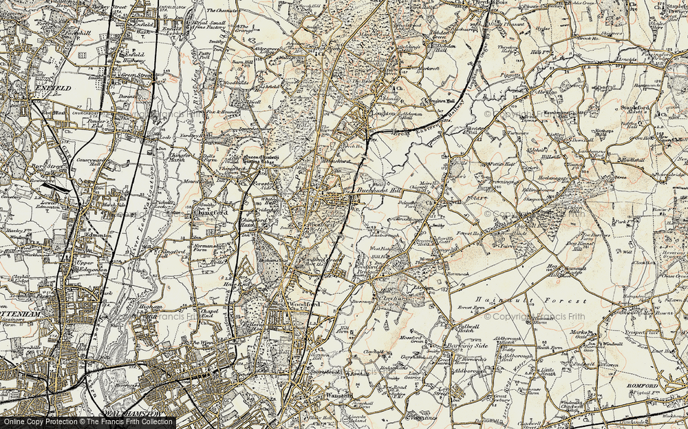 Old Map of Buckhurst Hill, 1897-1898 in 1897-1898