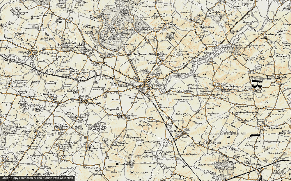Old Map of Buckingham, 1898 in 1898
