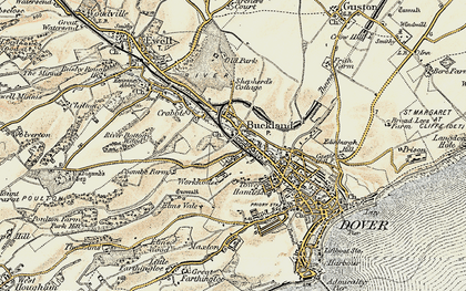 Old map of Buckland in 1898-1899