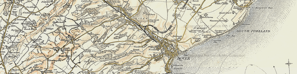 Old map of Buckland in 1898-1899