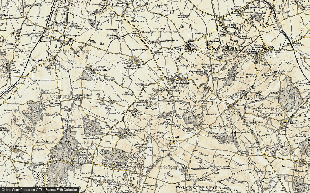 Old Map of Historic Map covering Little Buckland in 1899-1901