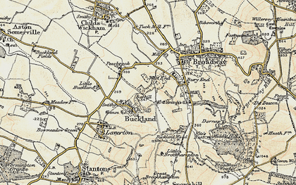 Old map of Burhill in 1899-1901