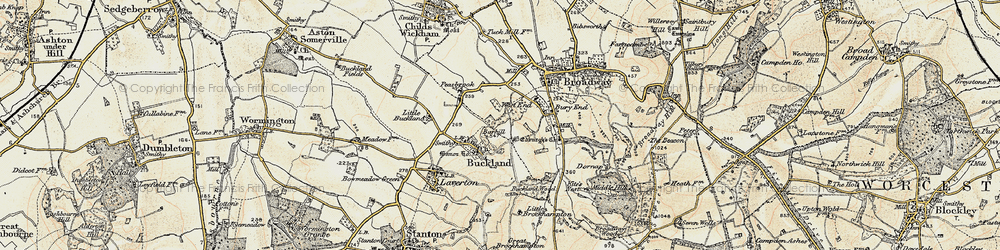 Old map of Little Buckland in 1899-1901