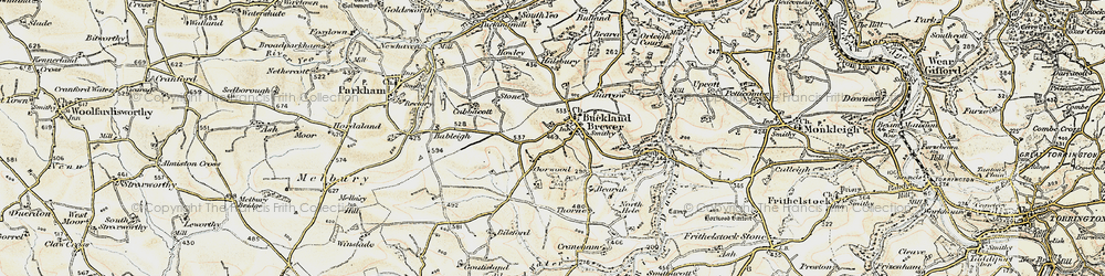Old map of River Duntz in 1900