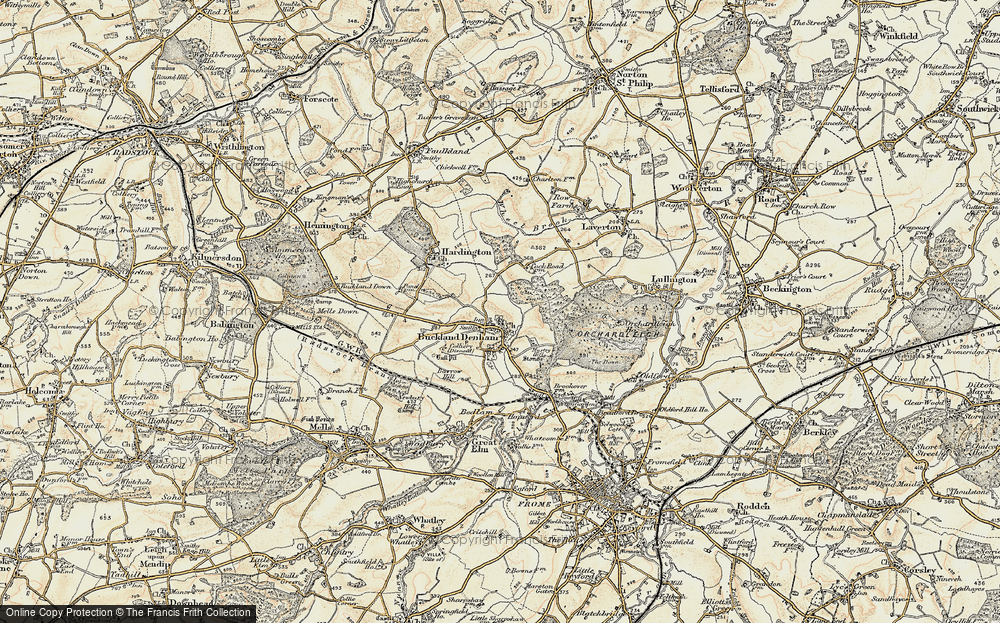 Old Map of Buckland Dinham, 1898-1899 in 1898-1899