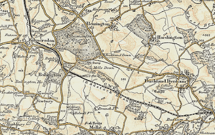 Old map of Buckland Down in 1898-1899