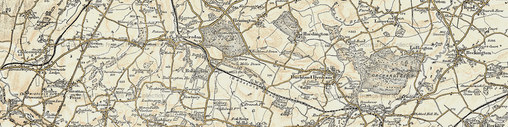 Old map of Ammerdown Ho in 1898-1899