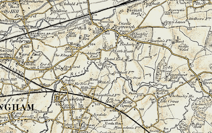 Old map of Buckland End in 1901-1902
