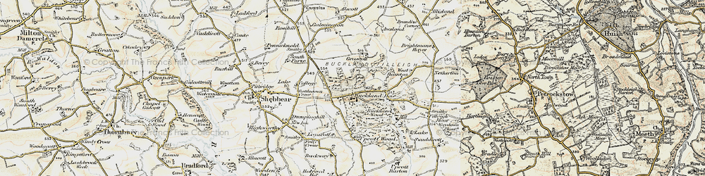 Old map of Buckland Filleigh in 1900
