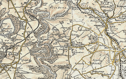 Old map of Buckland Monachorum in 1899-1900