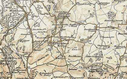 Old map of Buckland Newton in 1899