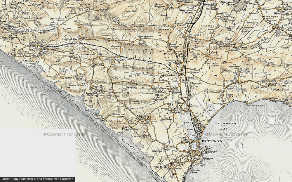 Old Map of Buckland Ripers, 1899 in 1899