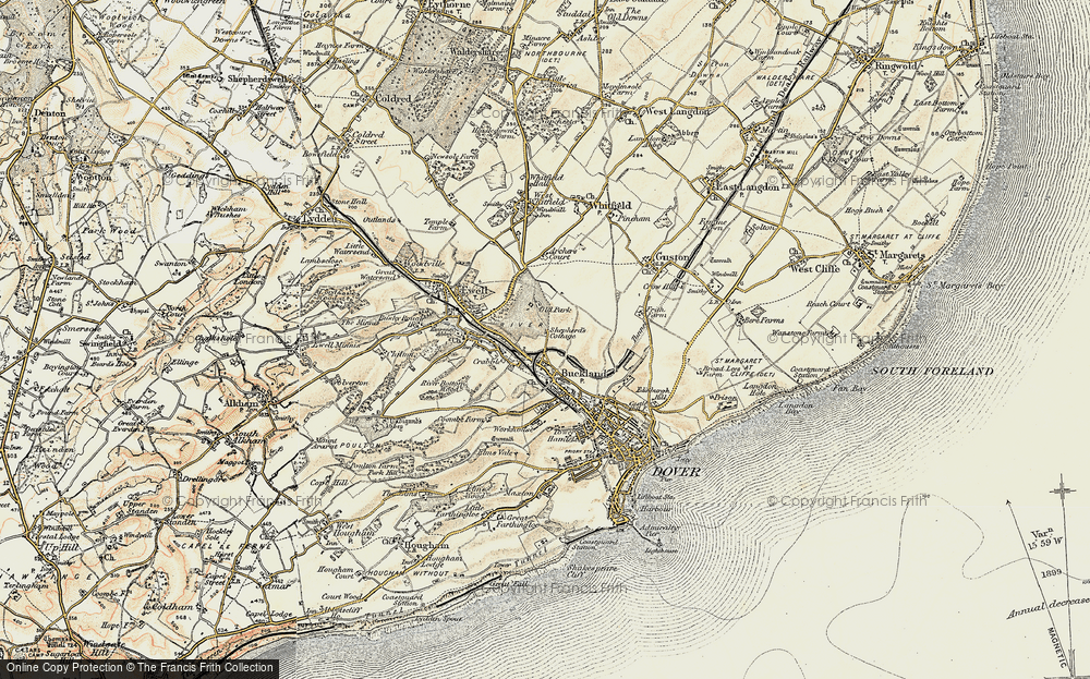 Old Map of Buckland Valley, 1898-1899 in 1898-1899
