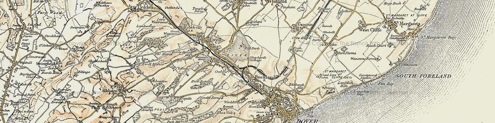 Old map of Buckland Valley in 1898-1899