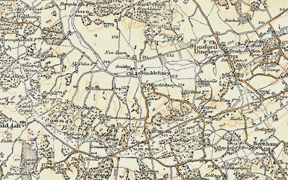 Old map of Bucklebury in 1897-1900