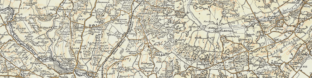 Old map of Bucklebury Alley in 1897-1900