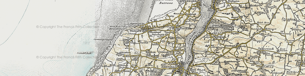 Old map of Buckleigh in 1900