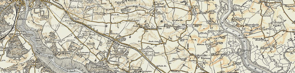 Old map of Bucklesham in 1898-1901