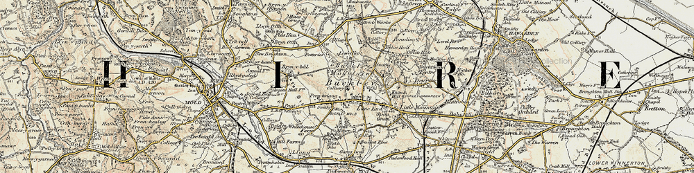 Old map of Buckley in 1902-1903