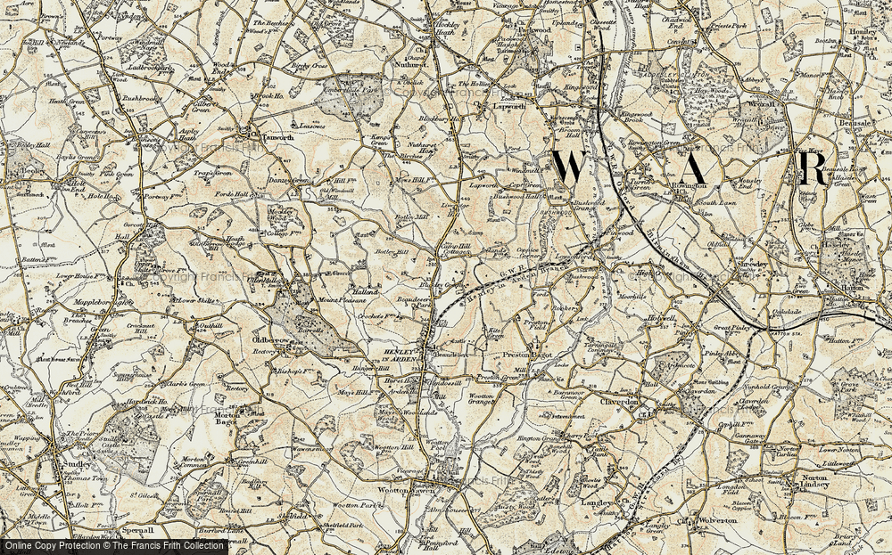 Old Map of Historic Map covering Botley Hill in 1901-1902