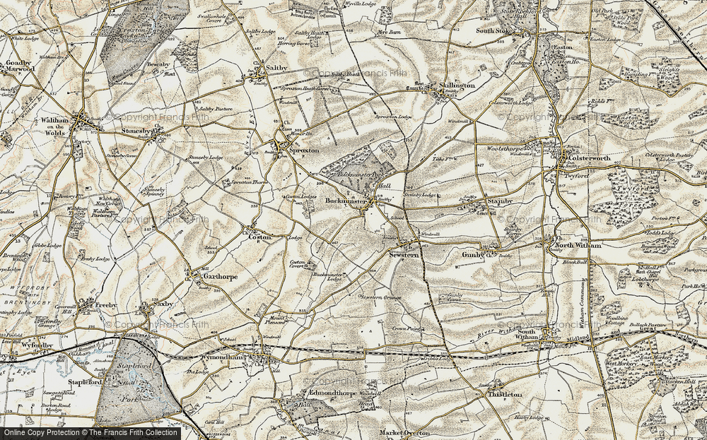 Old Map of Buckminster, 1901-1903 in 1901-1903