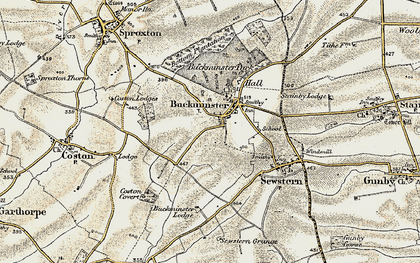 Old map of Buckminster Park in 1901-1903