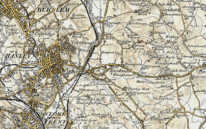 Old map of Bucknall in 1902