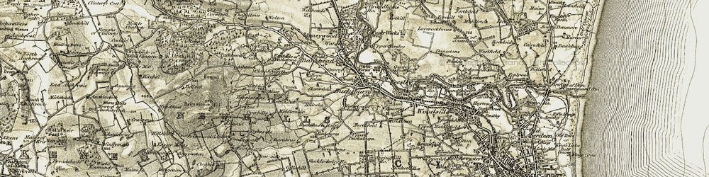 Old map of Bucksburn in 1909