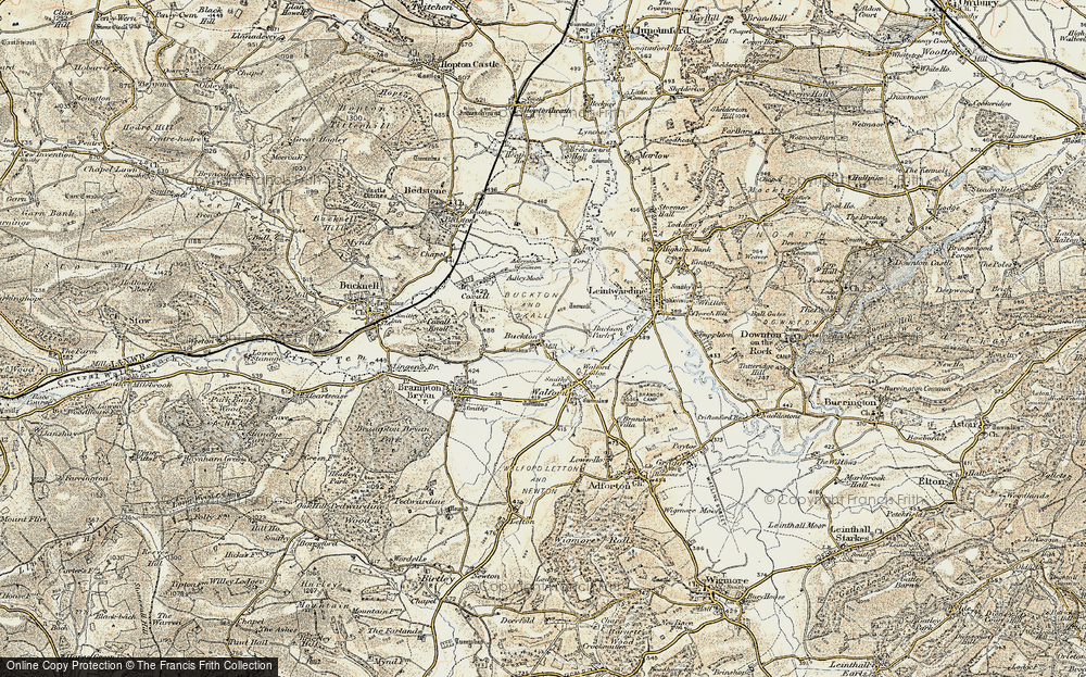 Old Map of Historic Map covering Buckton Park in 1901-1903