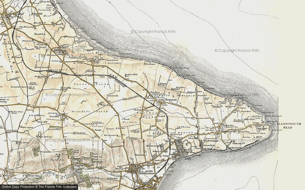 Old Map of Historic Map covering Buckton Hall in 1903-1904