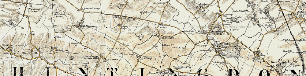 Old map of Buckworth Wood in 1901