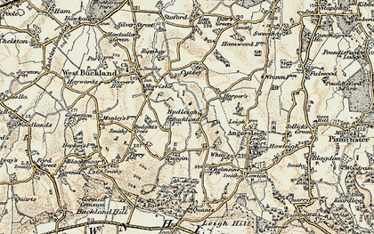Old map of Budleigh in 1898-1900