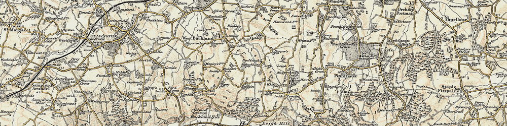 Old map of Budleigh in 1898-1900
