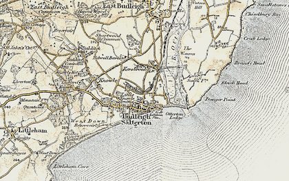 Old map of Budleigh Salterton in 1899
