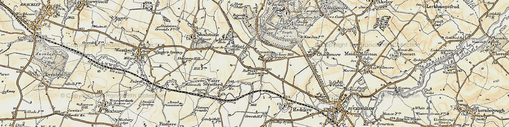 Old map of Buffler's Holt in 1898-1901