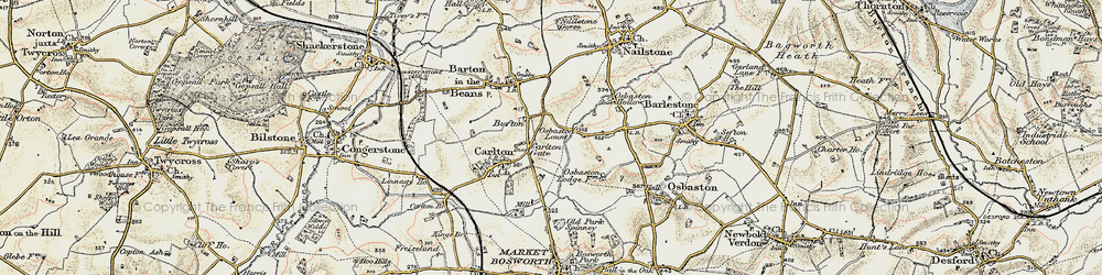 Old map of Bufton in 1901-1903