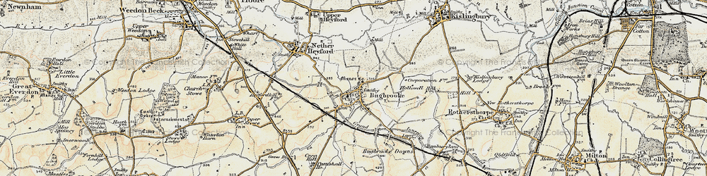 Old map of Bugbrooke in 1898-1901