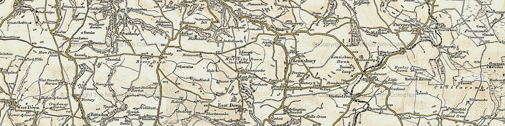 Old map of Bugford in 1900