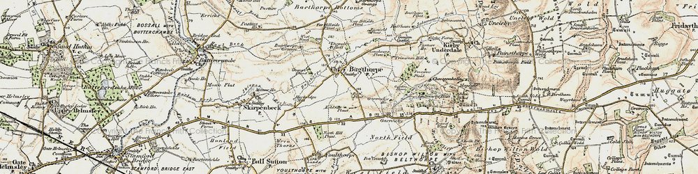 Old map of Bugthorpe Grange in 1903-1904
