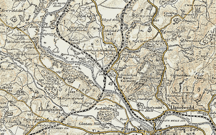 Old map of Rhosferig in 1900-1902