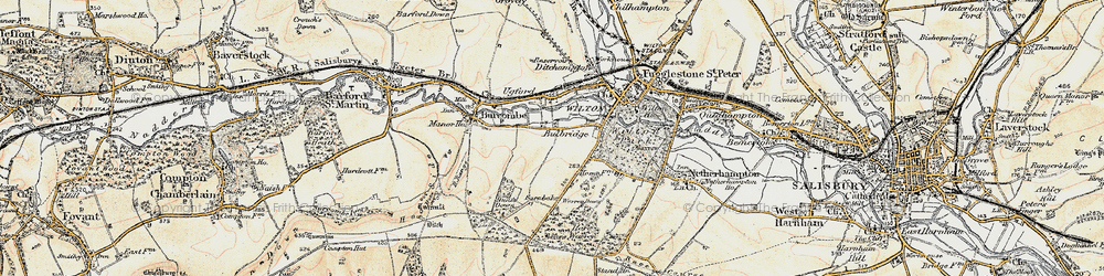 Old map of Bulbridge in 1897-1899