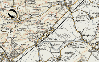Old map of Bulcote in 1902-1903