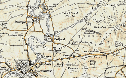 Old map of Bulford in 1897-1899