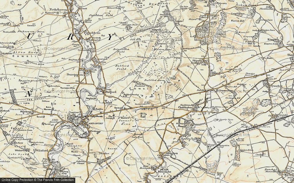 Old Map of Bulford Camp, 1897-1899 in 1897-1899