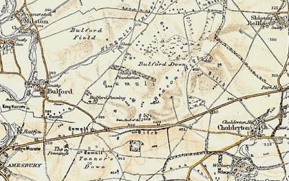 Old map of Bulford Camp in 1897-1899