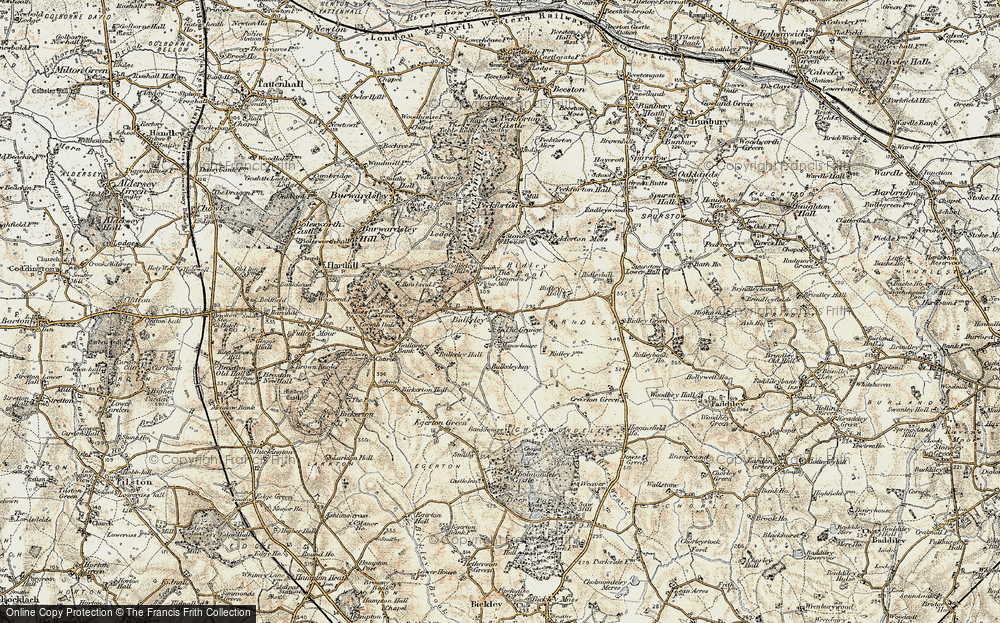 Old Map of Historic Map covering Ridley in 1902-1903
