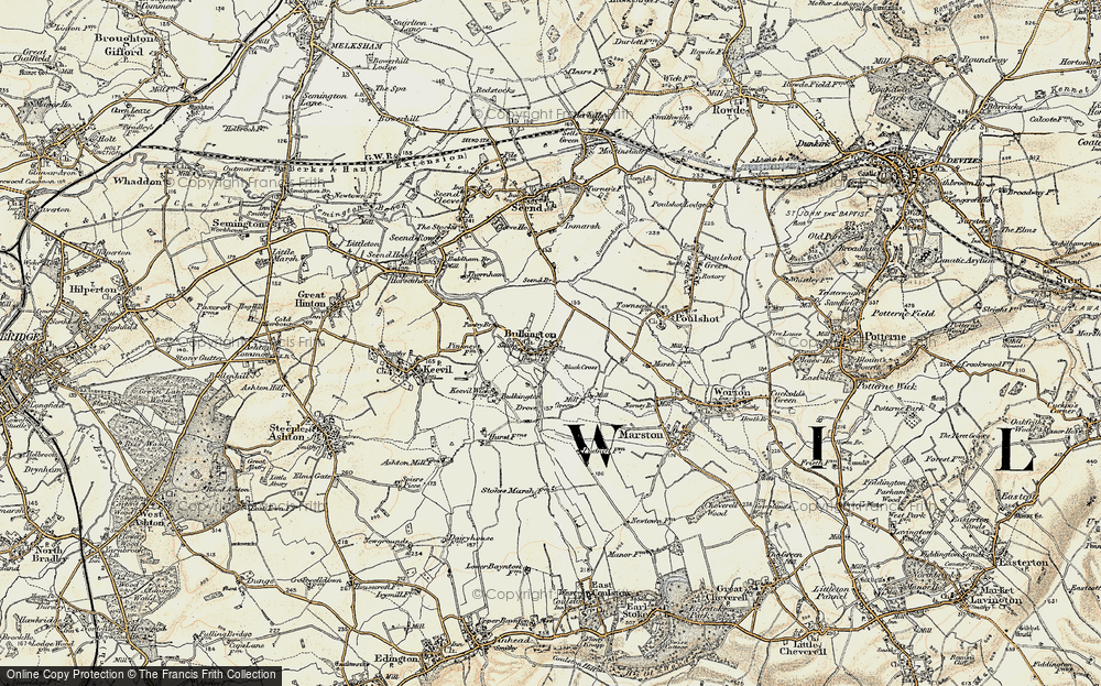 Old Map of Historic Map covering White Horse Trail in 1898-1899