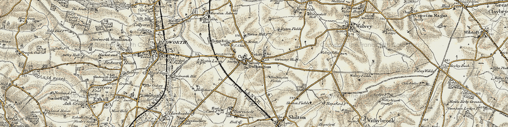 Old map of Bulkington in 1901-1902