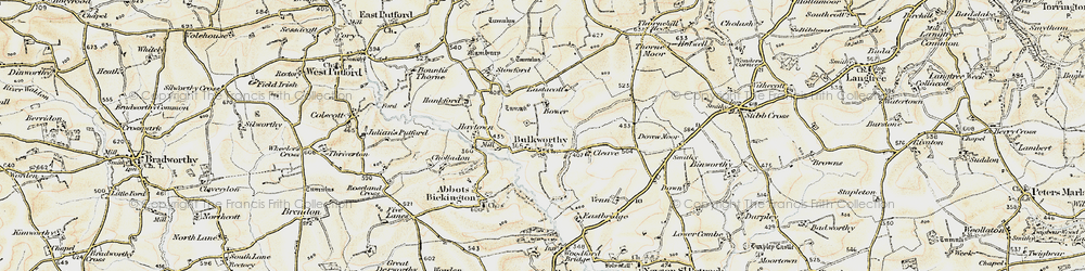 Old map of Bulkworthy in 1900